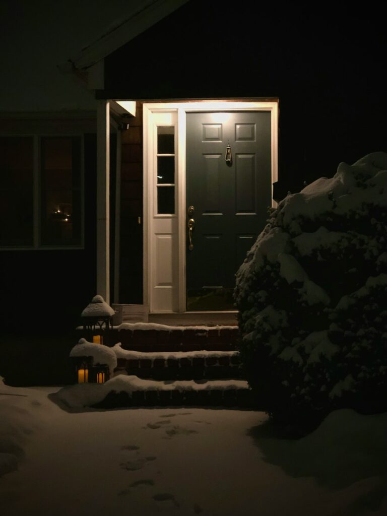 Front door at night for Tiny Game: Are You Allowed to Leave the Party Yet?